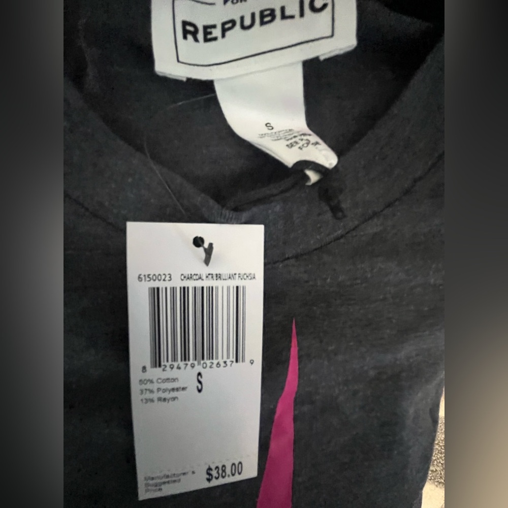 NWT FOR THE REPUBLIC Retro Lightening Bolt Graphic Women Cotton Blend Tee - Picture 6 of 7